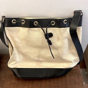 Vintage Escada leather bucket bag